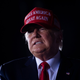 President Donald Trump at the Miami-Opa Locka Airport in Florida, shortly after midnight on November 2, 2020.